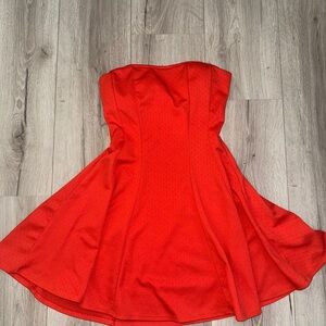 Elegant Orange Strapless Dress